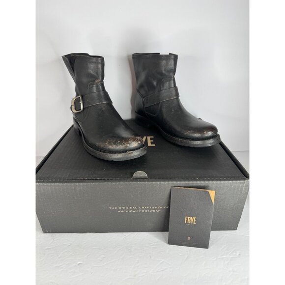 Frye Veronica Leather Bootie Women's Size 7 Antiqued Black Distressed  NIB - Picture 2 of 9